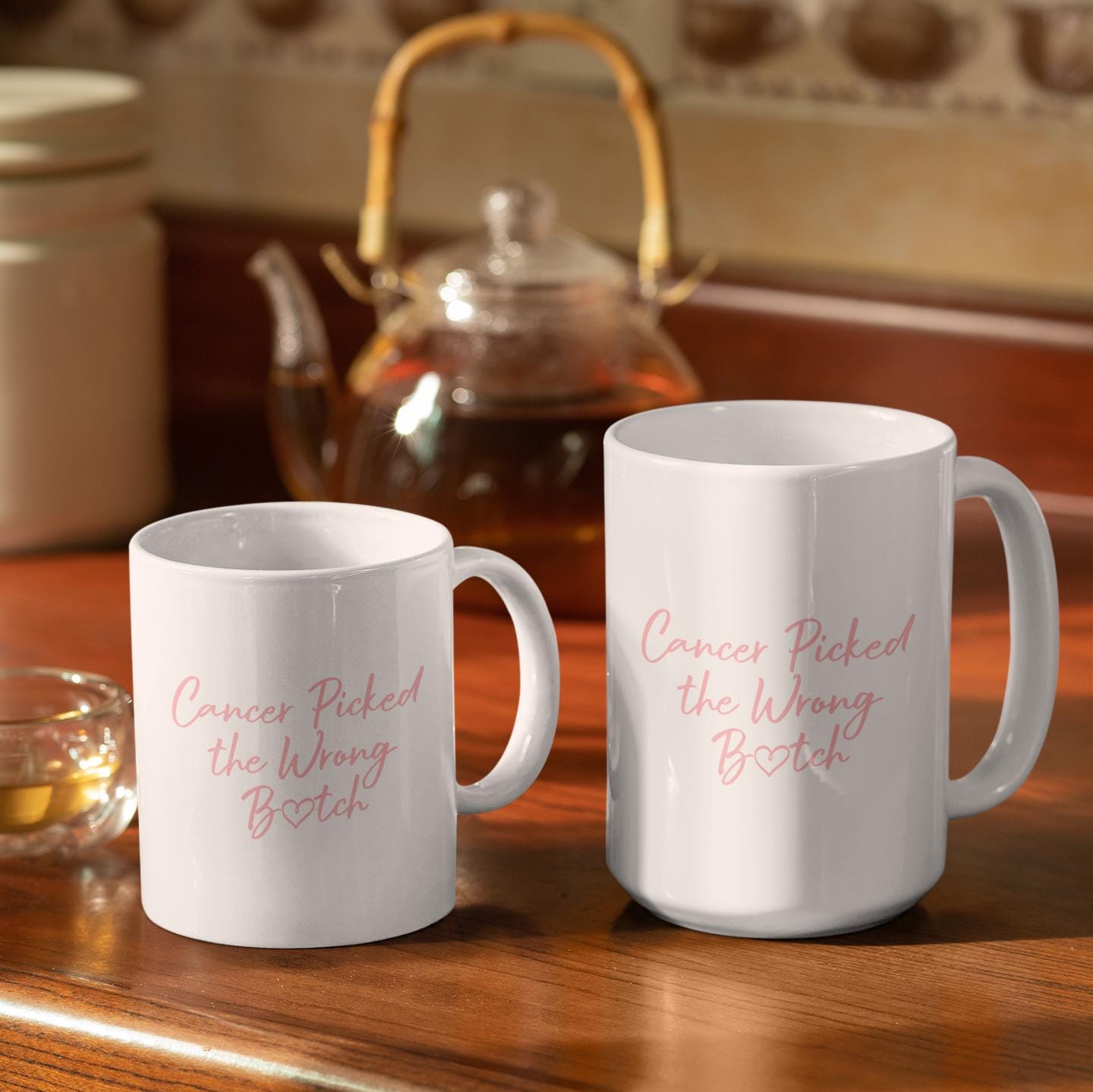 Cancer Picked the Wrong B*tch Mug: Inspirational Survivor Gift, Chemo Fighter